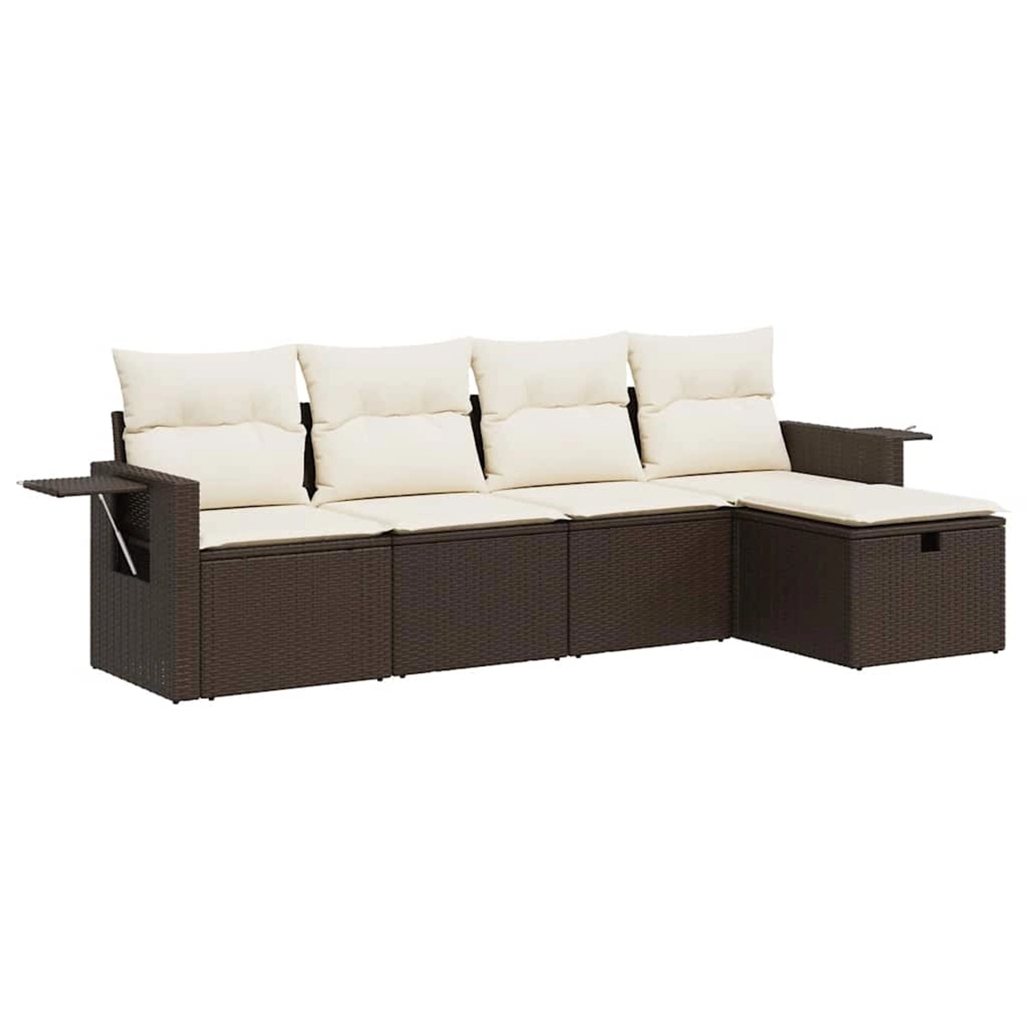 vidaXL 5-Tlg Garten-Sofagarnitur mit Kissen Braun Poly Rattan 3325469 günstig online kaufen