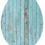Schütte WC-Sitz Blue Wood mit Absenkautomatik, MDF, blaues Holzdesign.