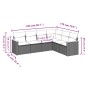 vidaXL 6-tlg. Garten-Sofagarnitur, beige Poly Rattan, mit Kissen. Gartenmöbel-Set in L-Form, ideal für Terrasse und Garten.