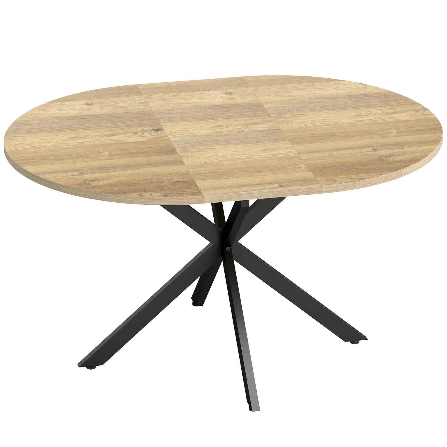 HOMCOM Extendable Dining Table MDF Stahl 135L x 100B x 75H cm Naturholz