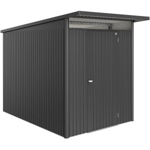 Biohort Metall-Gerätehaus AvantGarde ECO Gr. A3 in Dunkelgrau-Metallic mit Standardtür.