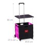 Relaxdays Einkaufstrolley ABS Aluminium Pink Klappbar 99 cm x 45,5 cm x 37,5 cm 3 kg_4