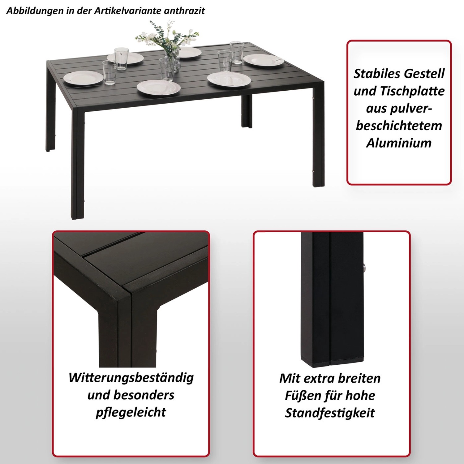 53+ Gartentisch Wetterfest Obi, L x b x h:
