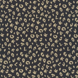 Bricoflor Design-Tapete mit Leo-Muster aus Buchstaben in Schwarz und Gold für Wohn- und Schlafzimmer.