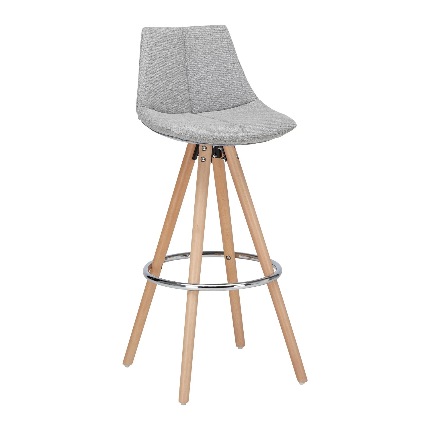 Bessagi Home Barhocker Nelo Grau Webstoff Gepolstert