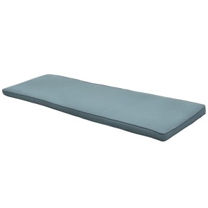 Beautissu Loft BK Bankkissen, taubenblau, 150x48x5cm. Weiche Gartenbankauflage für hohen Sitzkomfort.
