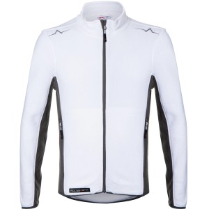 Kübler Pulse Handcraft Fleecejacke in Weiß/Anthrazit. Arbeitskleidung mit Reißverschluss und Seitentaschen.