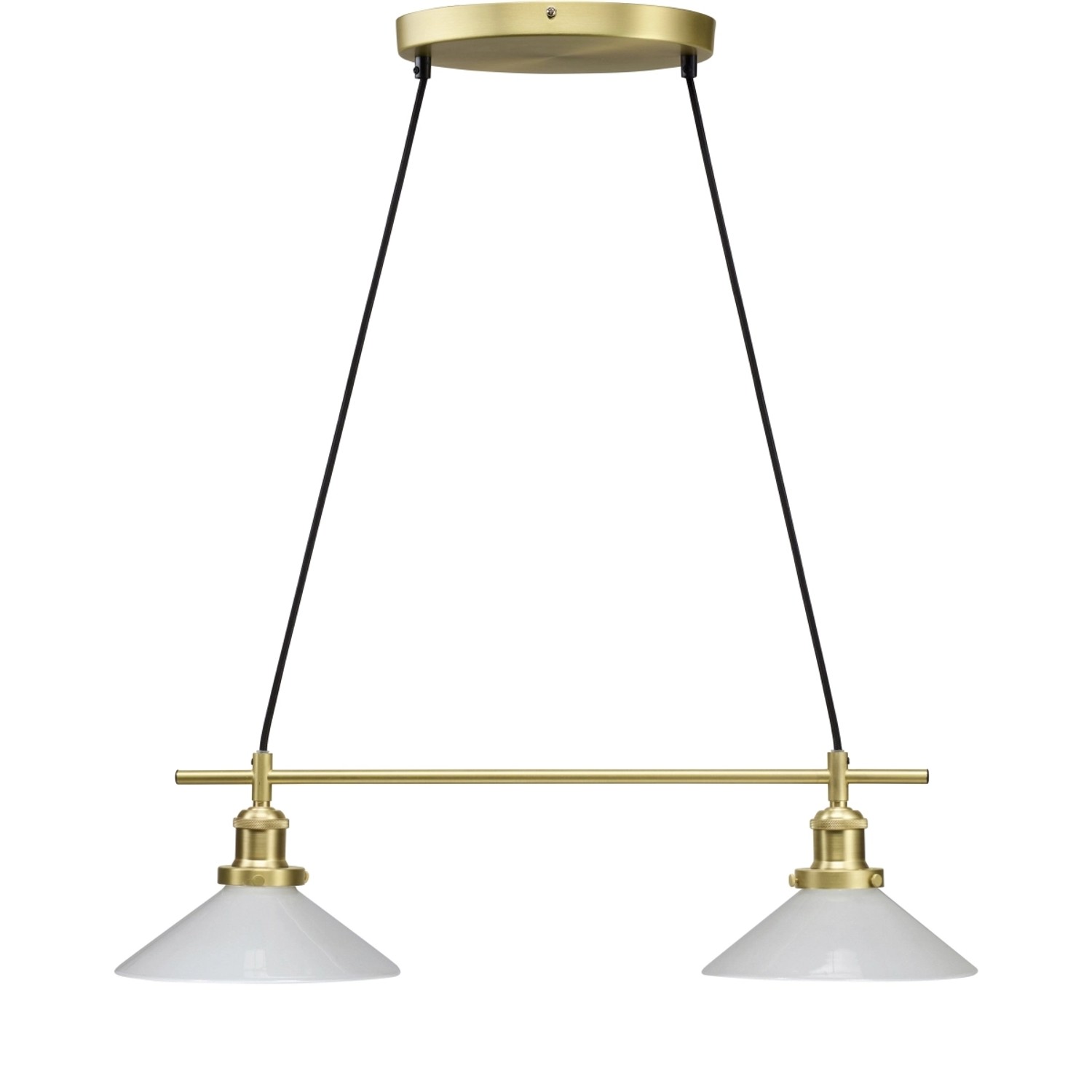 PR Home August schlichte Esstisch Pendelleuchte opal Gold 2x E27 72x24,5x15 günstig online kaufen