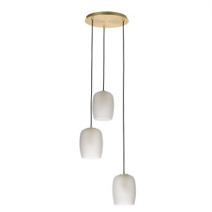 Lucande Pendelleuchte Taylan 9639755 Design Modern in Weiß aus Metall 3-flammig G9 Wohnzimmerleuchte