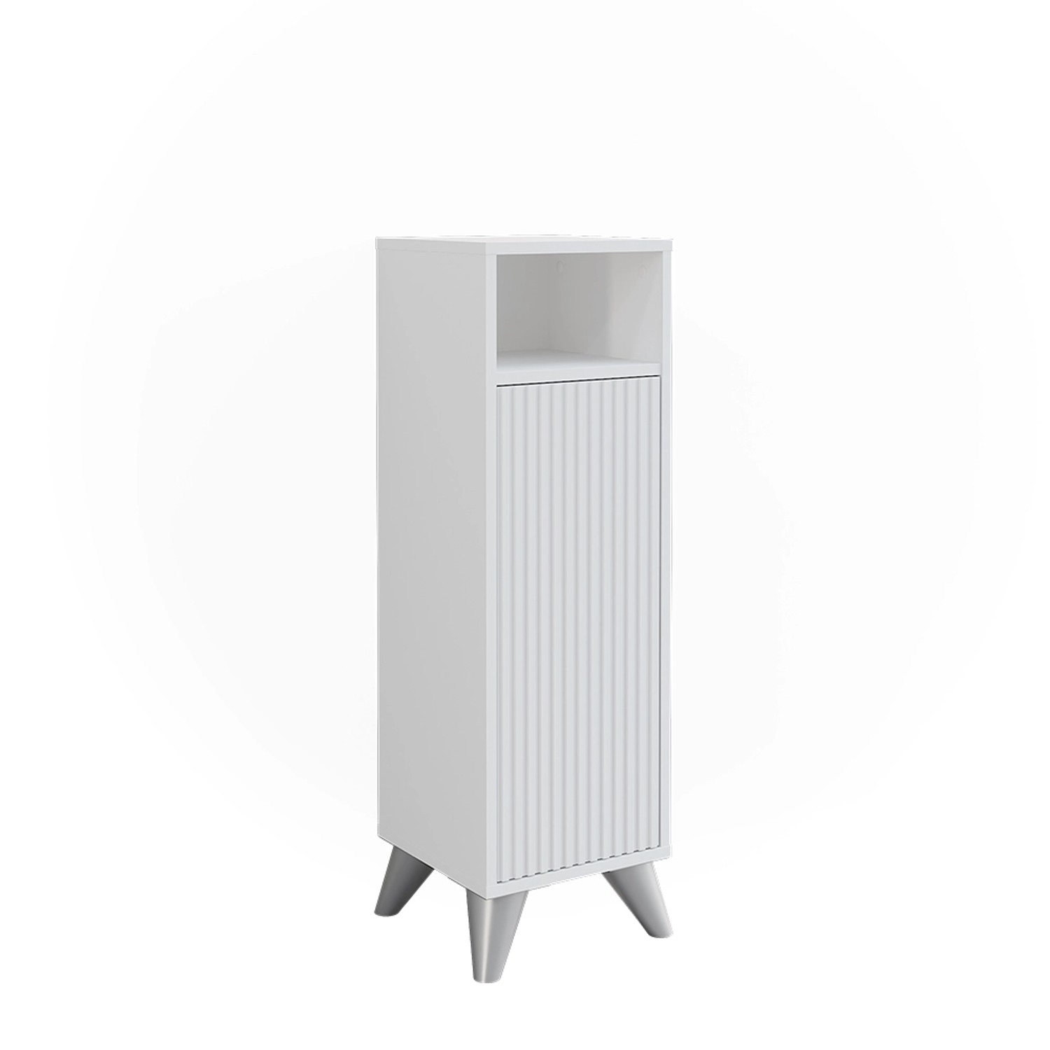Vicco Midischrank Leano Weiß 30 x 97 cm mit Tür
