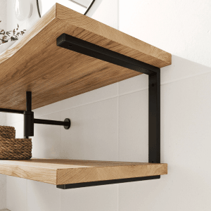 HEVVA Waschtischhalterung LAHN, 2er Set, schwarz, für Waschtische bis 45 cm Tiefe.