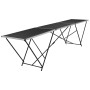 vidaXL Tapeziertisch, klappbar, 300x60x78 cm, mit schwarzer MDF-Platte und Aluminiumrahmen.