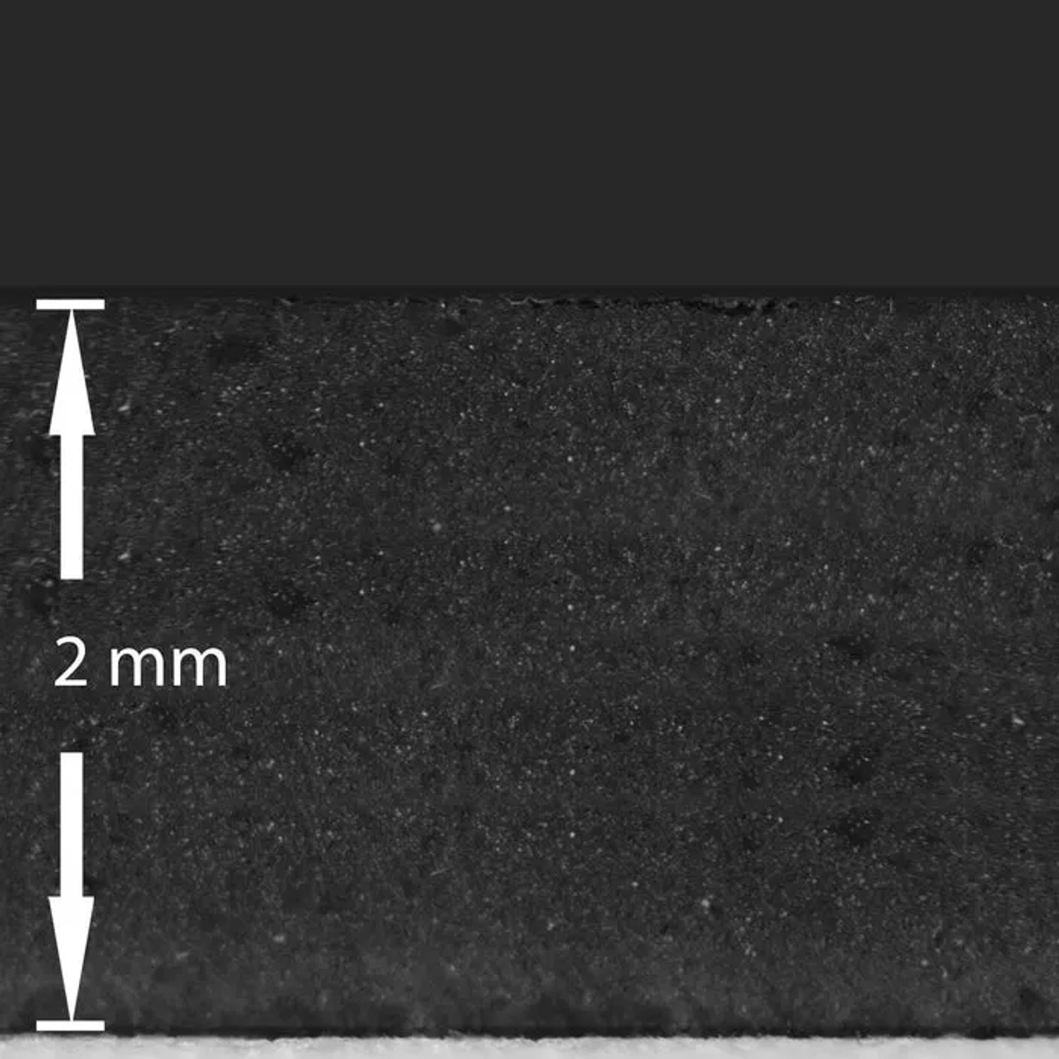 Detailaufnahme: 2 mm Karat SBR Gummimatte, glatt, rutschhemmend.