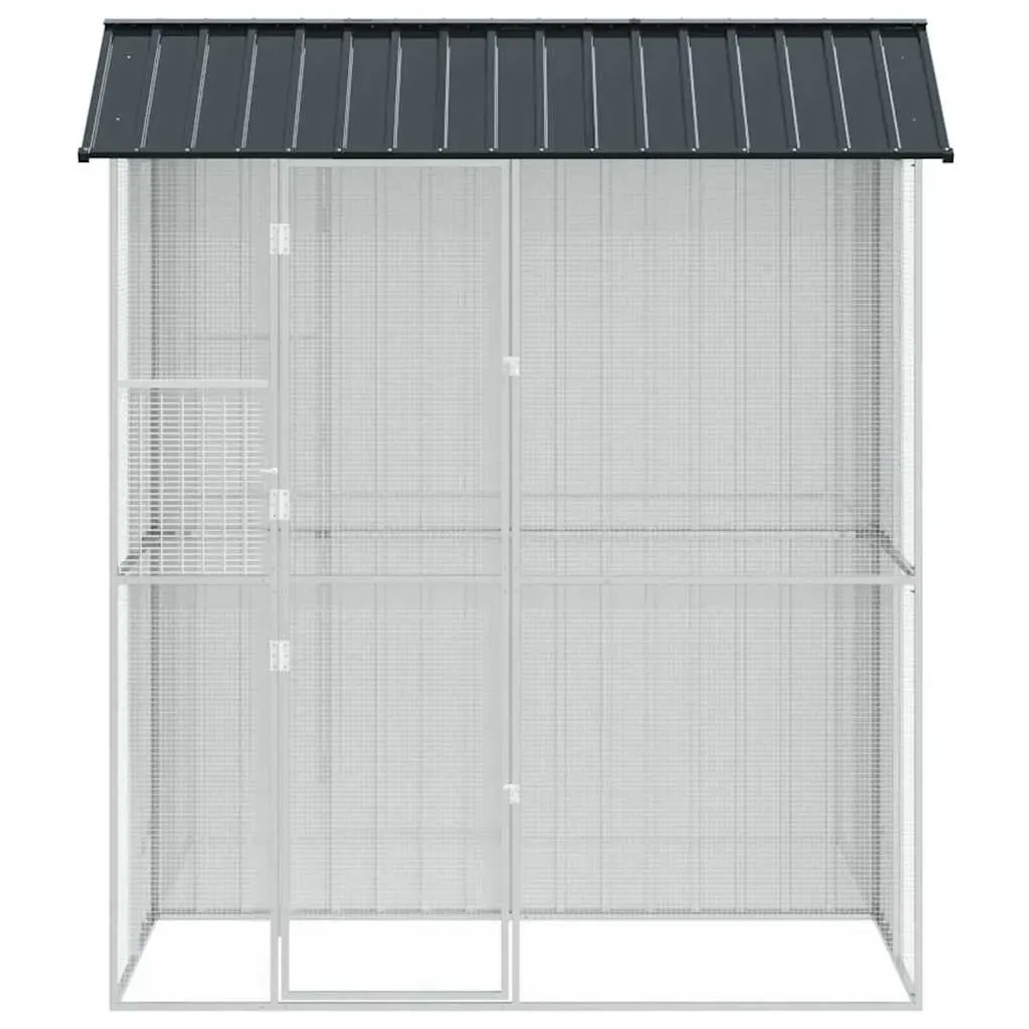 vidaXL Vogelkäfig Anthrazit 215 x 110 x 247 cm Verzinkter Stahl 3325172_5
