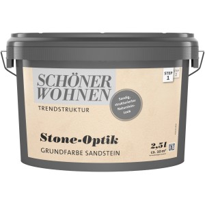 Eimer Schöner Wohnen Grundfarbe Sandstein mit Stone-Optik Trendstruktur.