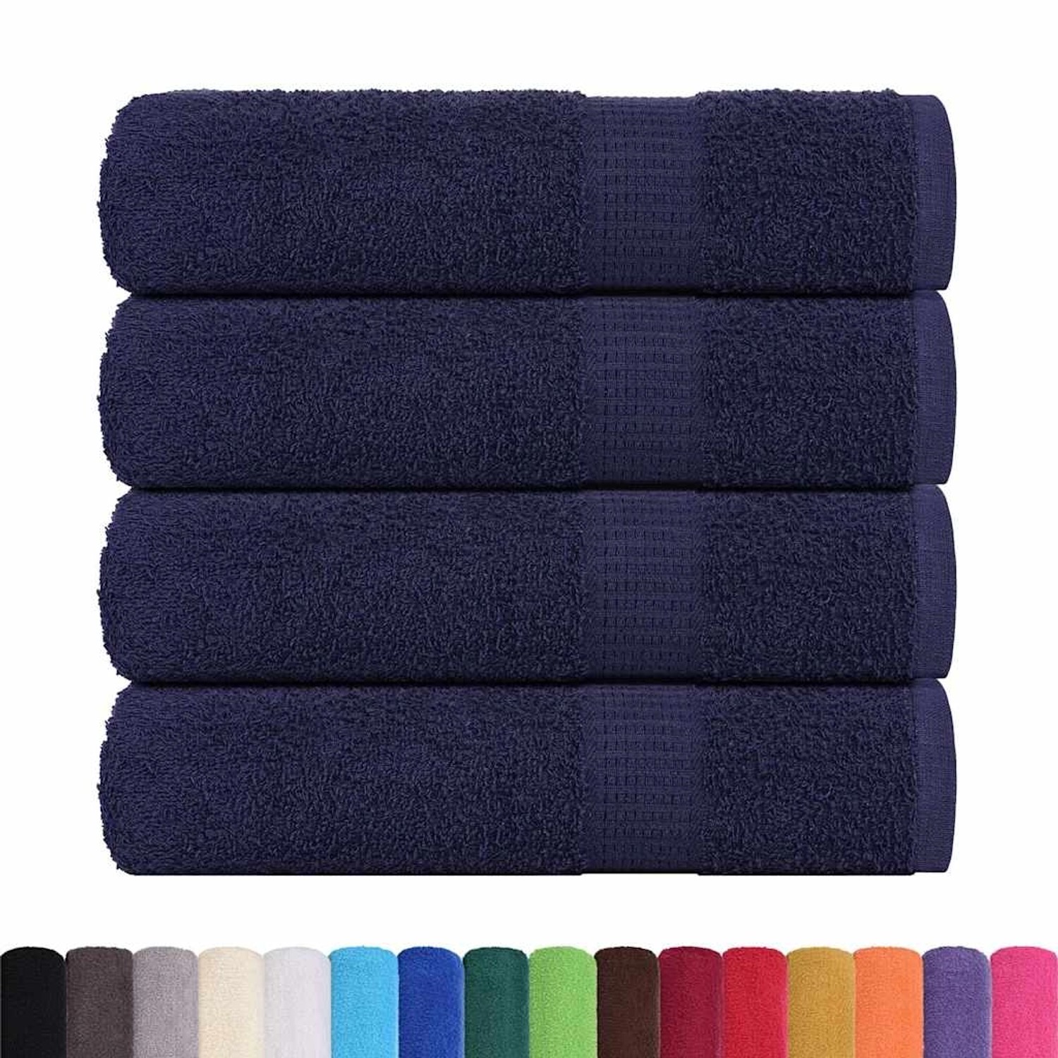 vidaXL Badetücher 4 Stk Marineblau 100x150 cm 360 g/m² 100% Baumwolle 136789