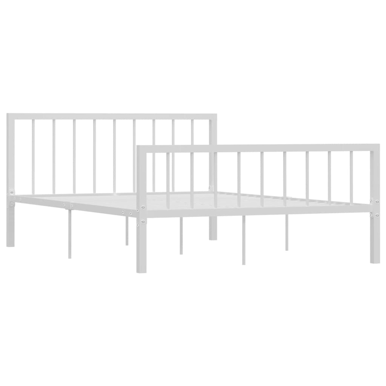 vidaXL Bettgestell Bettgestell Weiß Metall 140x200 cm Bett Bettrahmen Bettg günstig online kaufen