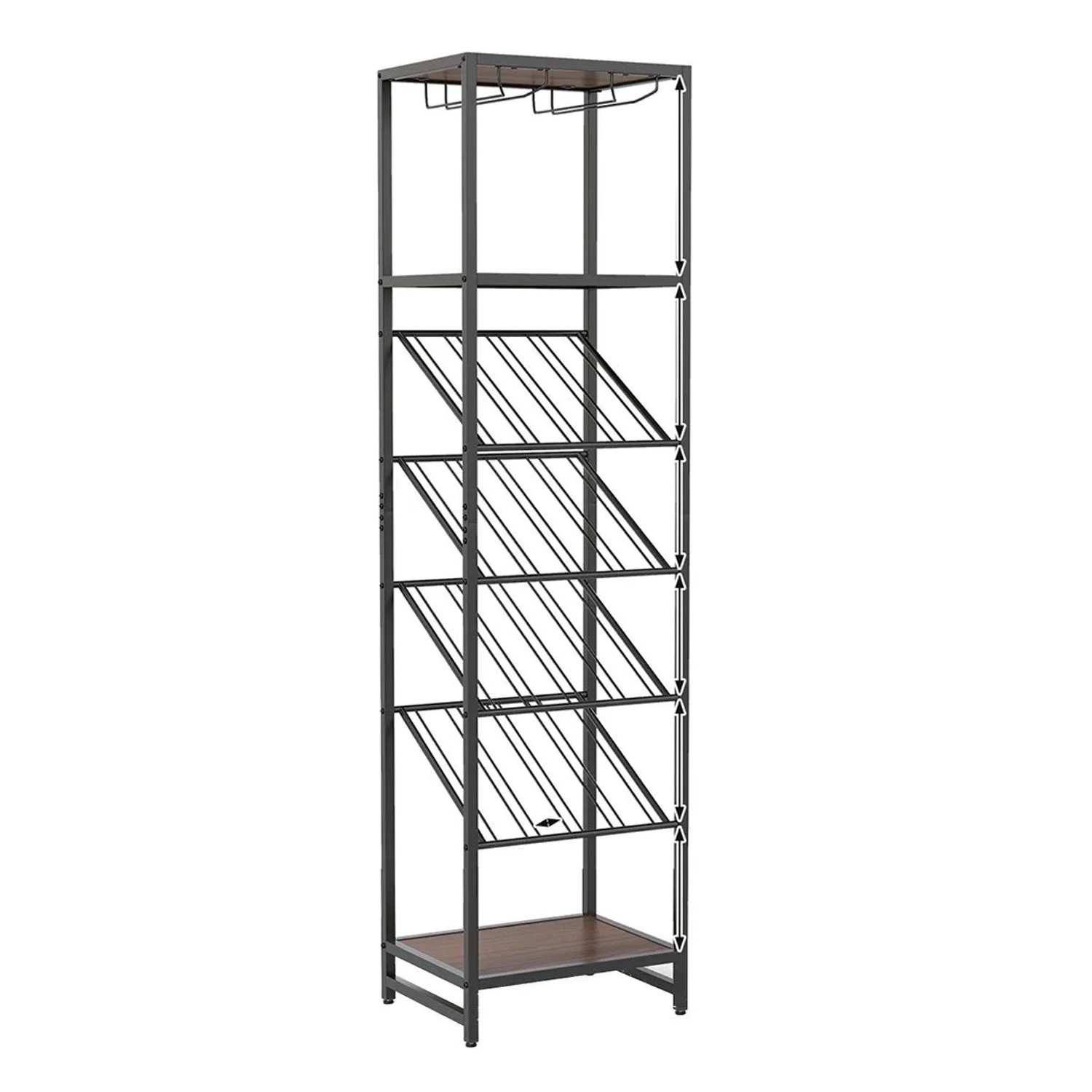 Costway Weinregal Metall 16 Flaschen Schwarz Schmal günstig online kaufen