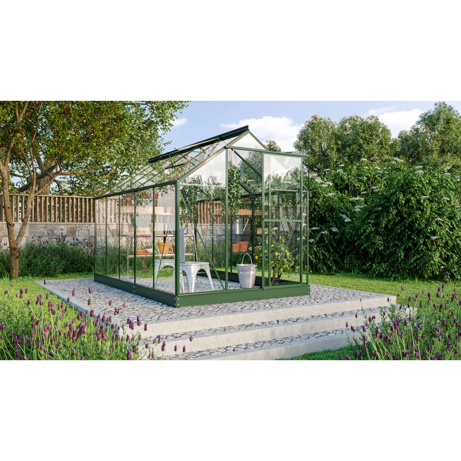 Vitavia Gewächshaus Triton 6200 Smaragd ESG 3 mm 197,7 cm x 317,1 cm x 208,4 cm