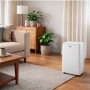 Mobile Sannover Klimaanlage Fresho 4,1 kW im Wohnraum. Umkehrbar, warm/kalt, mit Display.