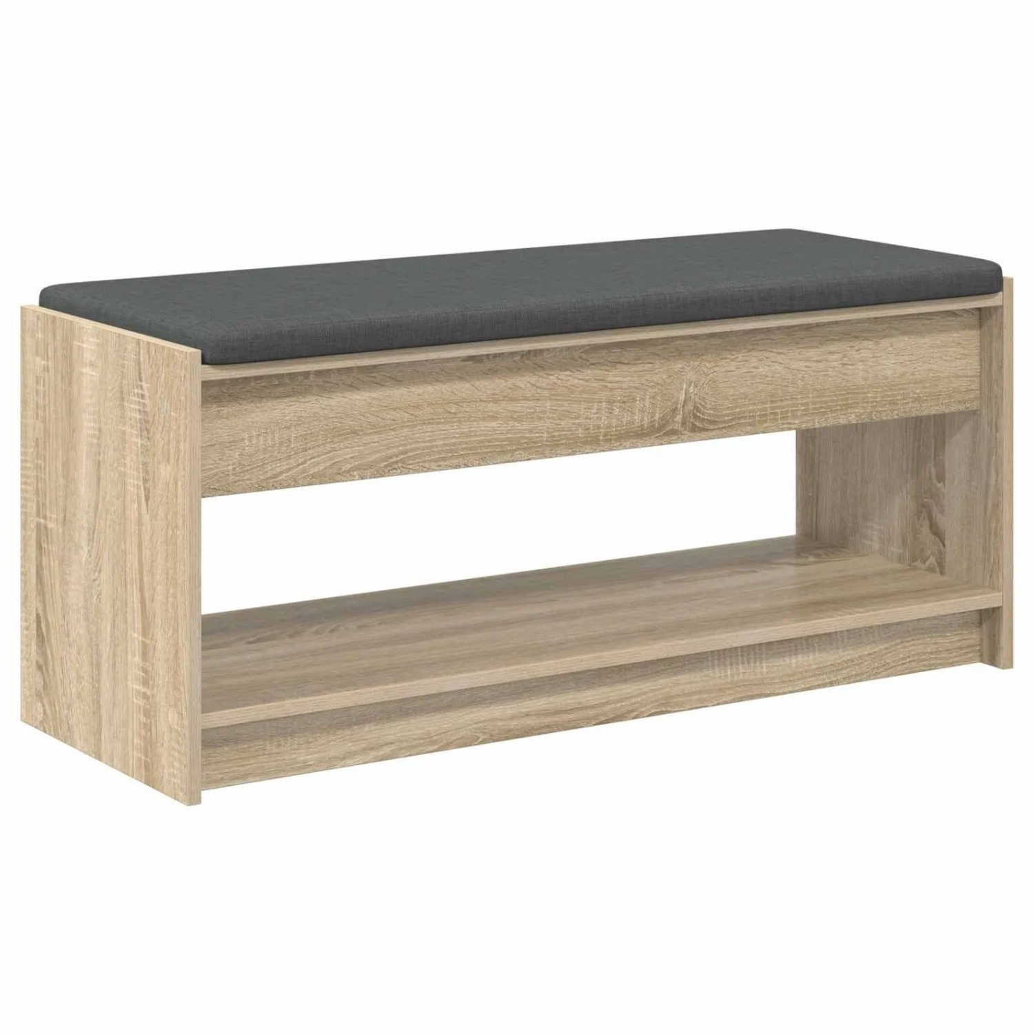 vidaXL Flurbank mit Kissen mit Regal Sonoma-Eiche 103 x 38 x 45 cm 891586