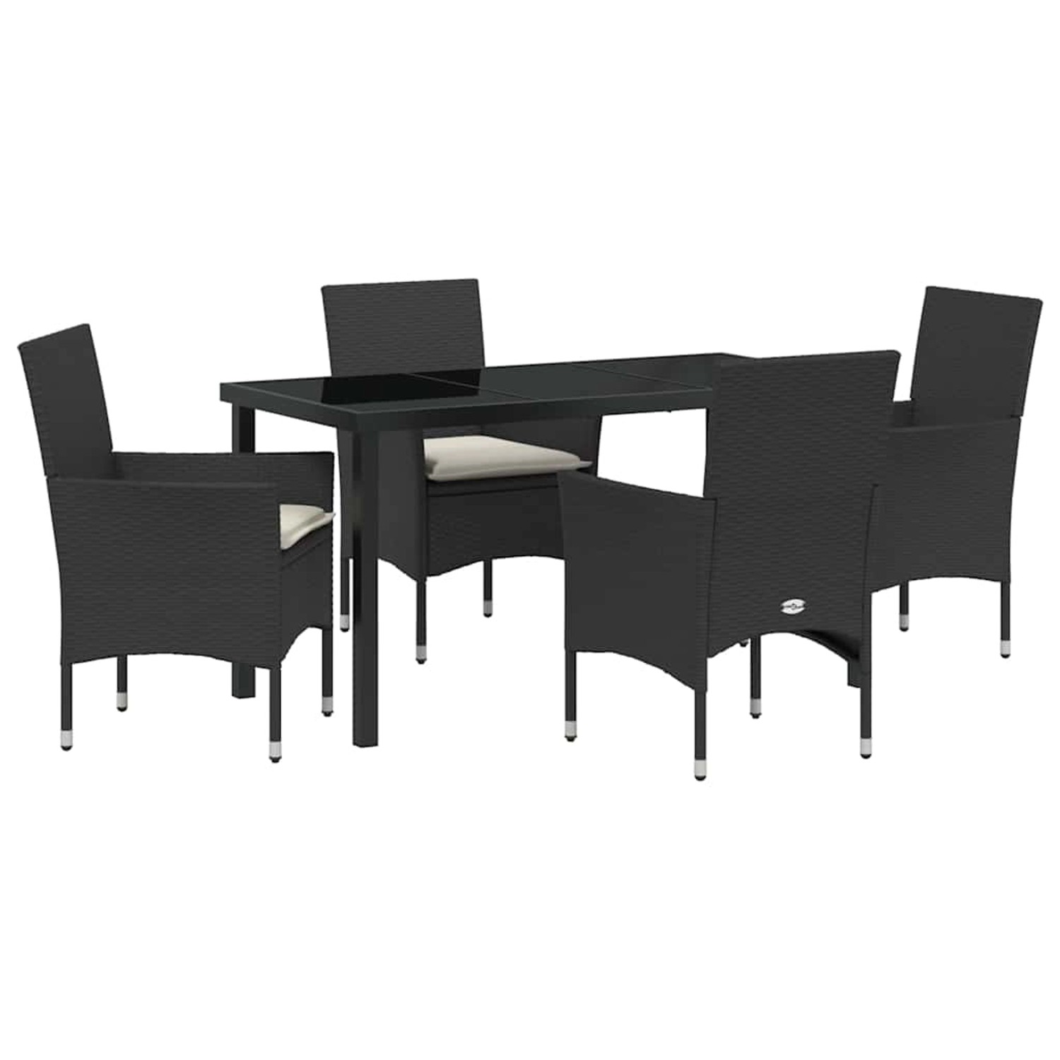 vidaXL Garten Essgruppe mit Kissen 5-Tlg Schwarz Poly Rattan 3379767 günstig online kaufen