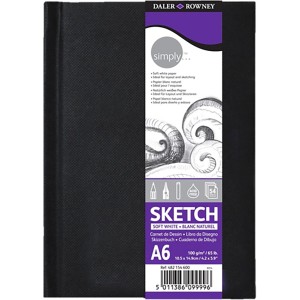 Daler-Rowney Simply Skizzenbuch A6 mit Hardcover, 100gsm, softweiß, ideal zum Skizzieren.