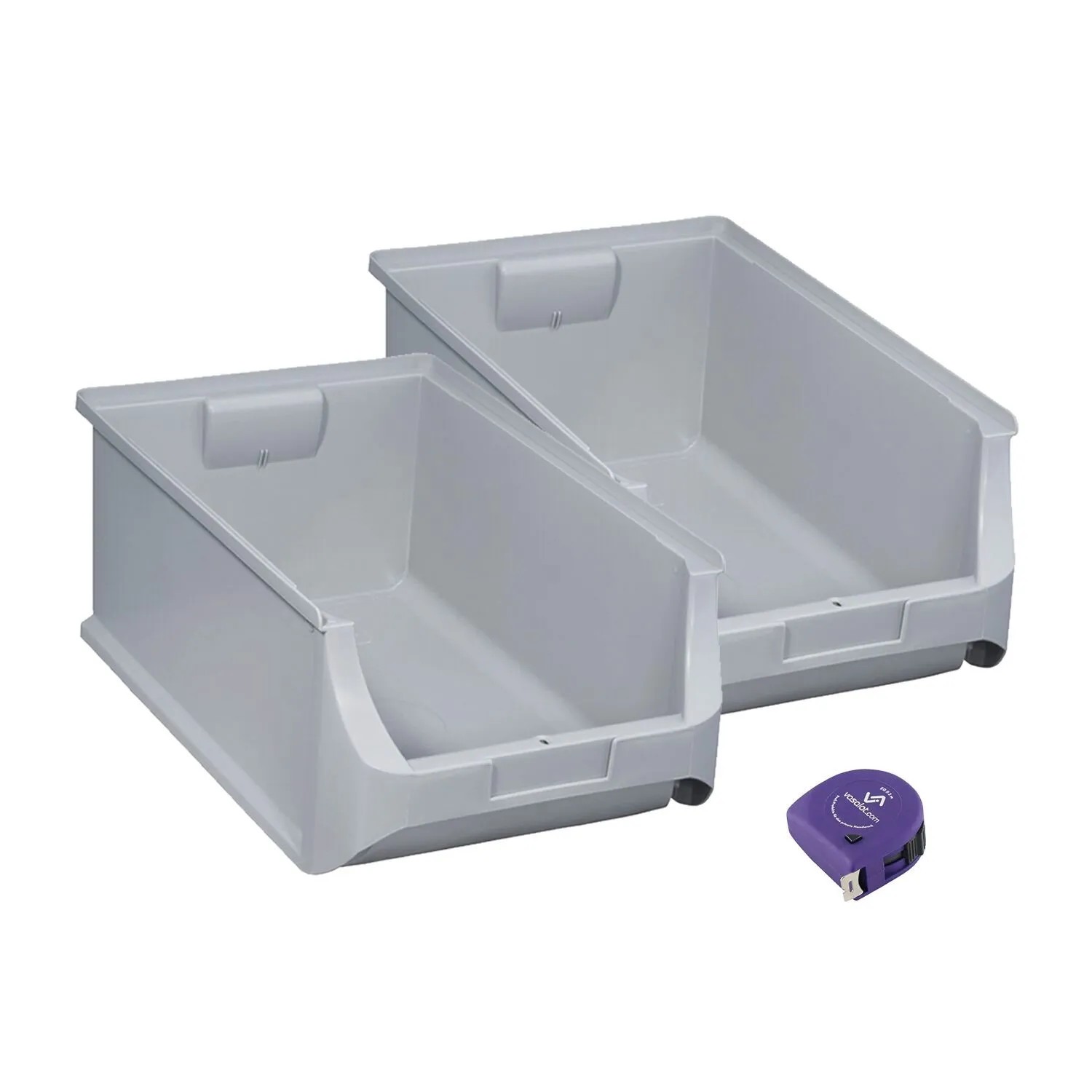vasalat Set Stapelboxen Größe 5 500x310x200 mm Grau 2 Stück