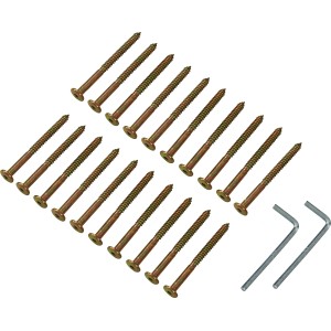 Montageset für Mundulla Balkonmöbel: 22-teiliges Set mit Schrauben und Inbusschlüssel.