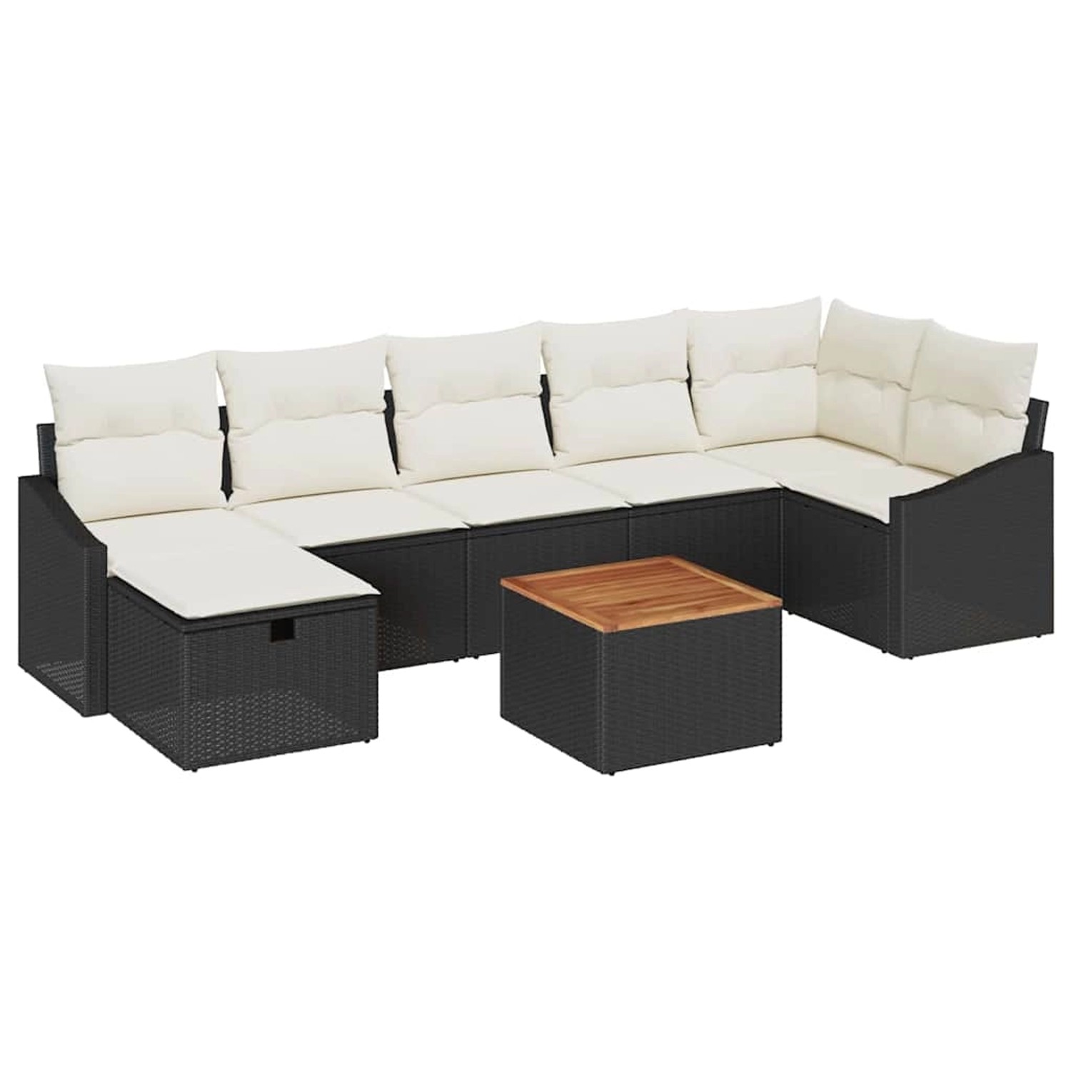 vidaXL Garten-Sofa-Set mit Kissen 8-Tlg Schwarz Poly Rattan 3359572 günstig online kaufen