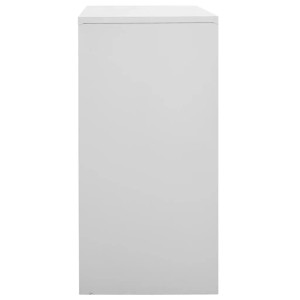 Hellgrauer Schließfachschrank aus Stahl, 90x45x92,5 cm, für Büro oder Werkstatt.