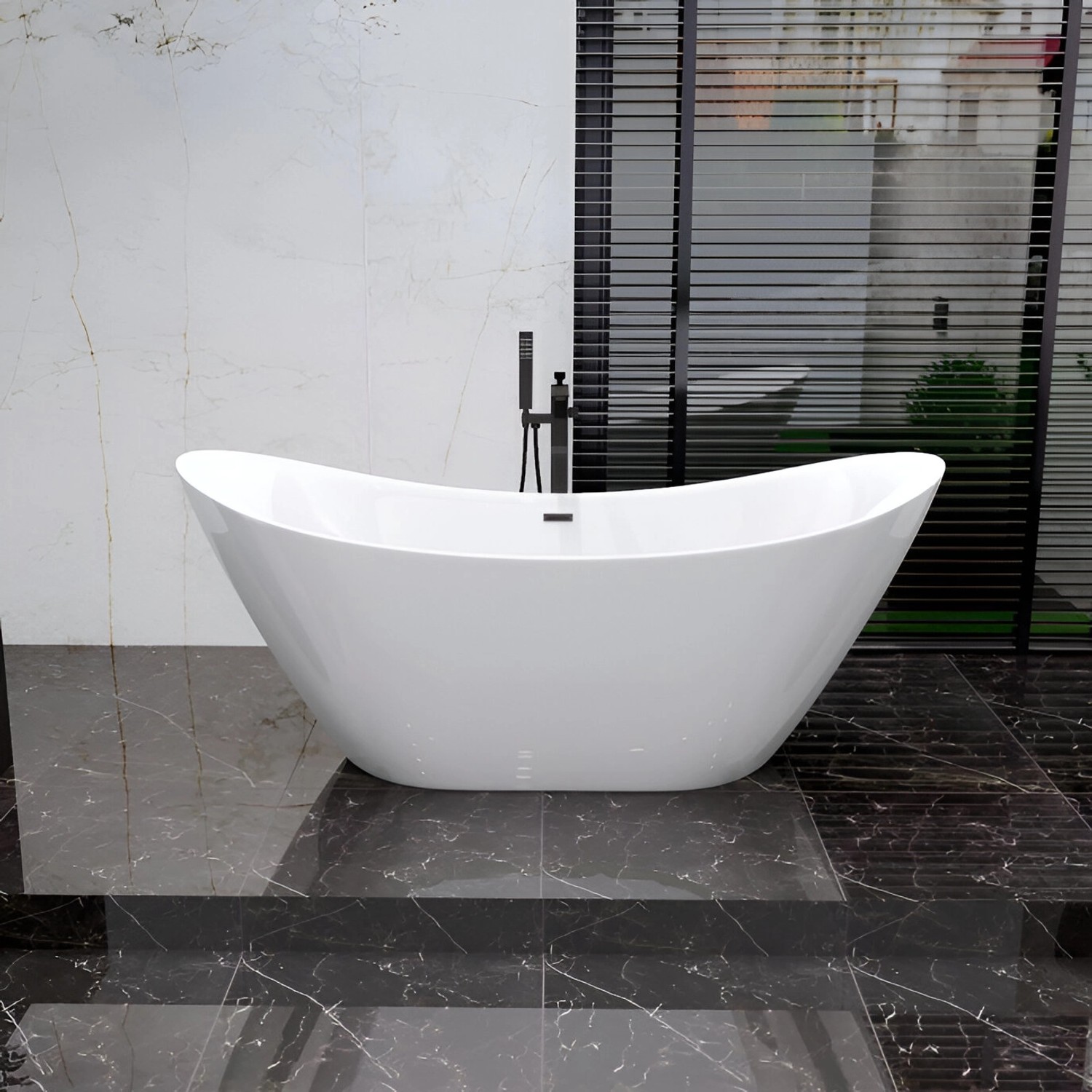 Bad Land Freistehende Badewanne IVAR 180x80 + Ablauf günstig online kaufen