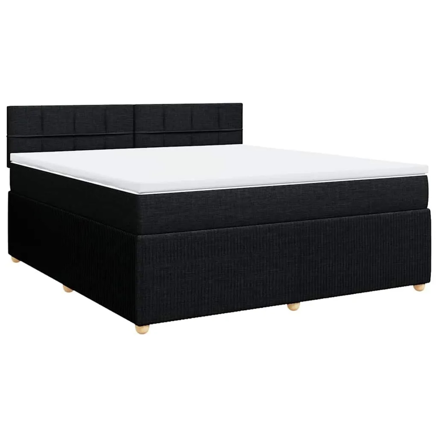 vidaXL Boxspringbett mit Matratze Schwarz 180x200 cm Stoff 3289837 günstig online kaufen