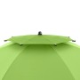 Grüner Doppler Strandschirm Windprofi Neo 200 mit Windventil und flexiblen Streben.