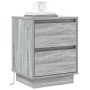 vidaXL Nachttisch mit Schubladen Grau 39 x 34,5 x 50 cm Holzwerkstoff 869620_3