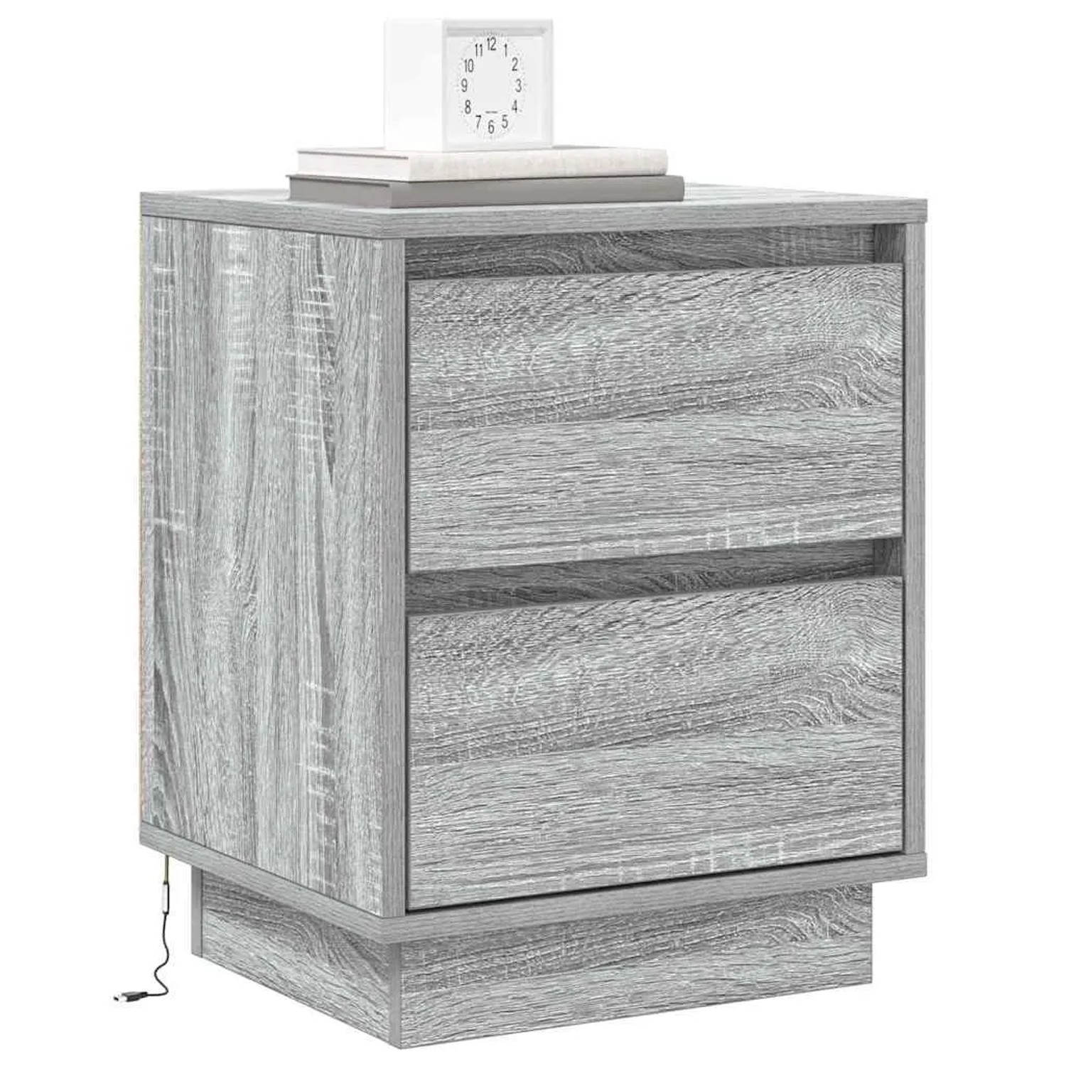 vidaXL Nachttisch mit Schubladen Grau 39 x 34,5 x 50 cm Holzwerkstoff 869620_3