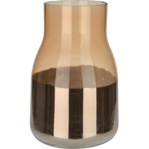 Dekorative Vase Seasons-Tales in Okker-Gold, 23,5 cm hoch. Elegante Blumenvase für Wohnraum und Büro.