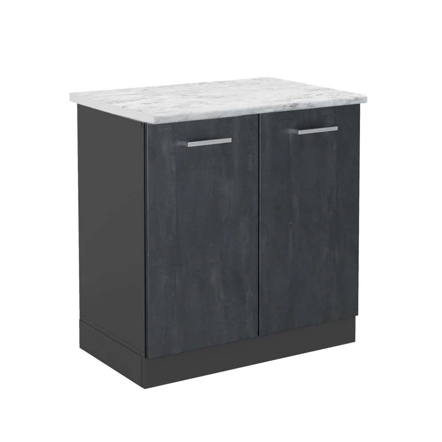 Vicco Spülenunterschrank R-Line Schwarz Beton Anthrazit 80 cm AP Marmor