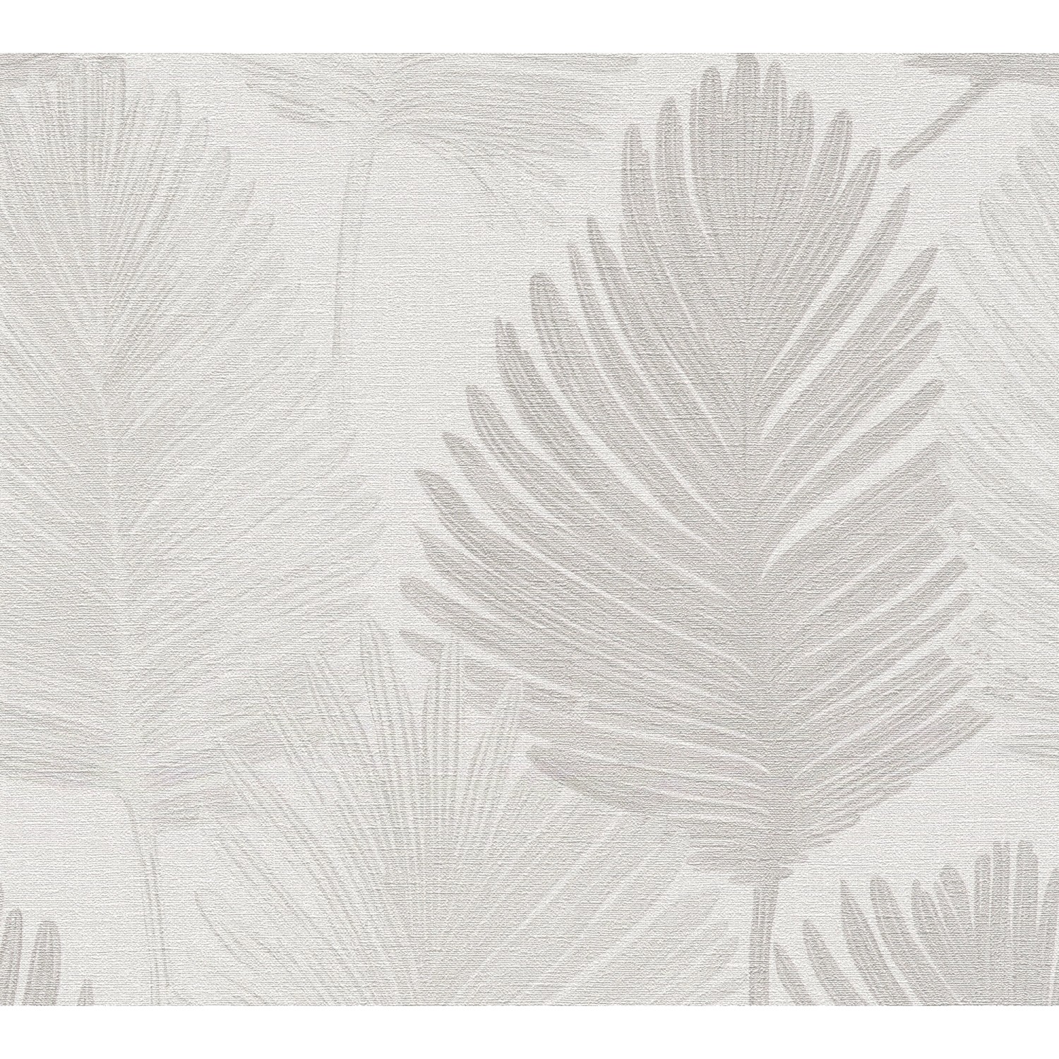A.S. Creation Vliestapete Floral Blätter 10,05 m x 0,53 m Weiß-Grau FSC® günstig online kaufen