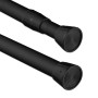 Relaxdays Teleskopstange Edelstahl Schwarz Verstellbar Rutschfest 66 cm bis 110 cm 0,4 kg