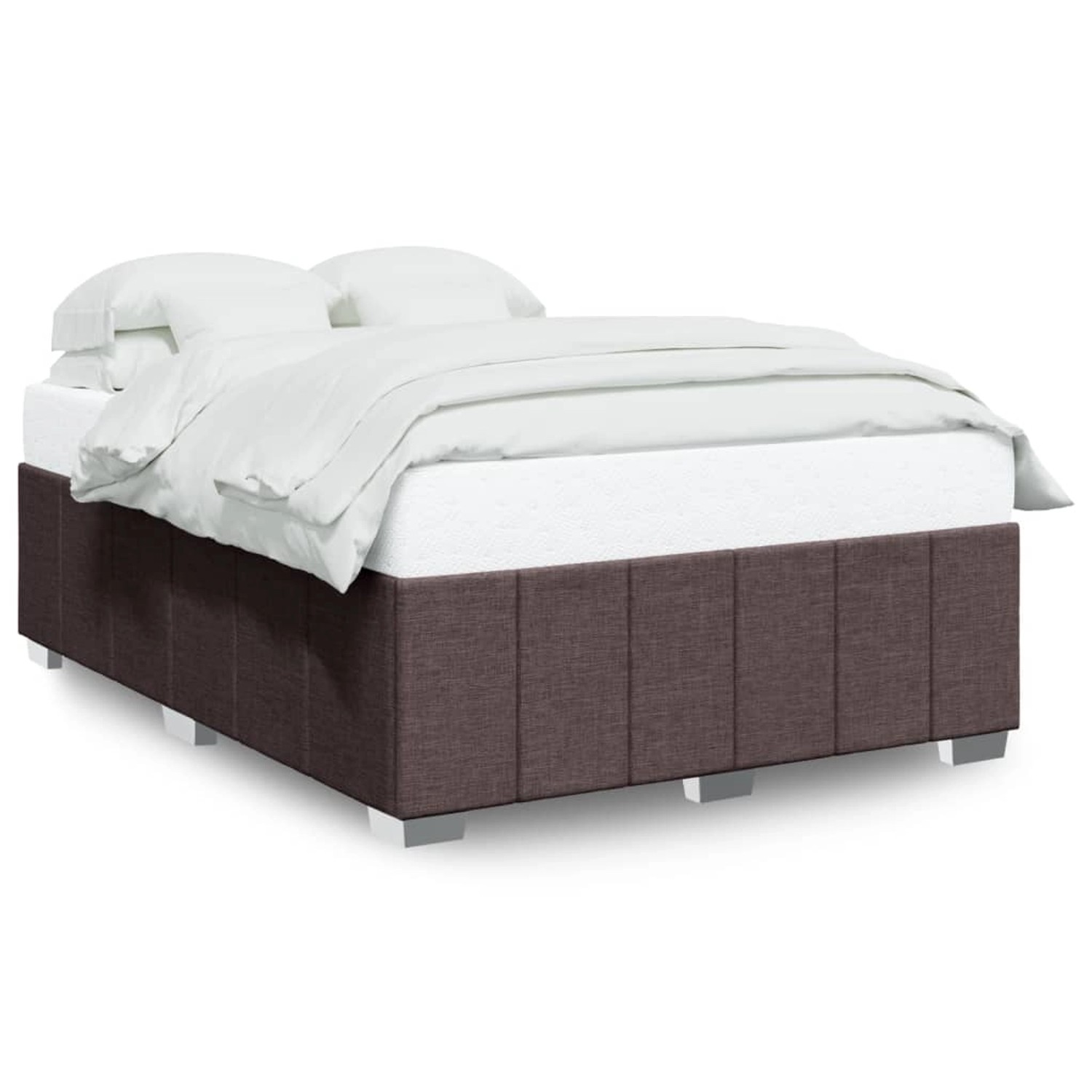 vidaXL Bettgestell ohne Matratze Dunkelbraun 140x200 cm Stoff 3284842 günstig online kaufen