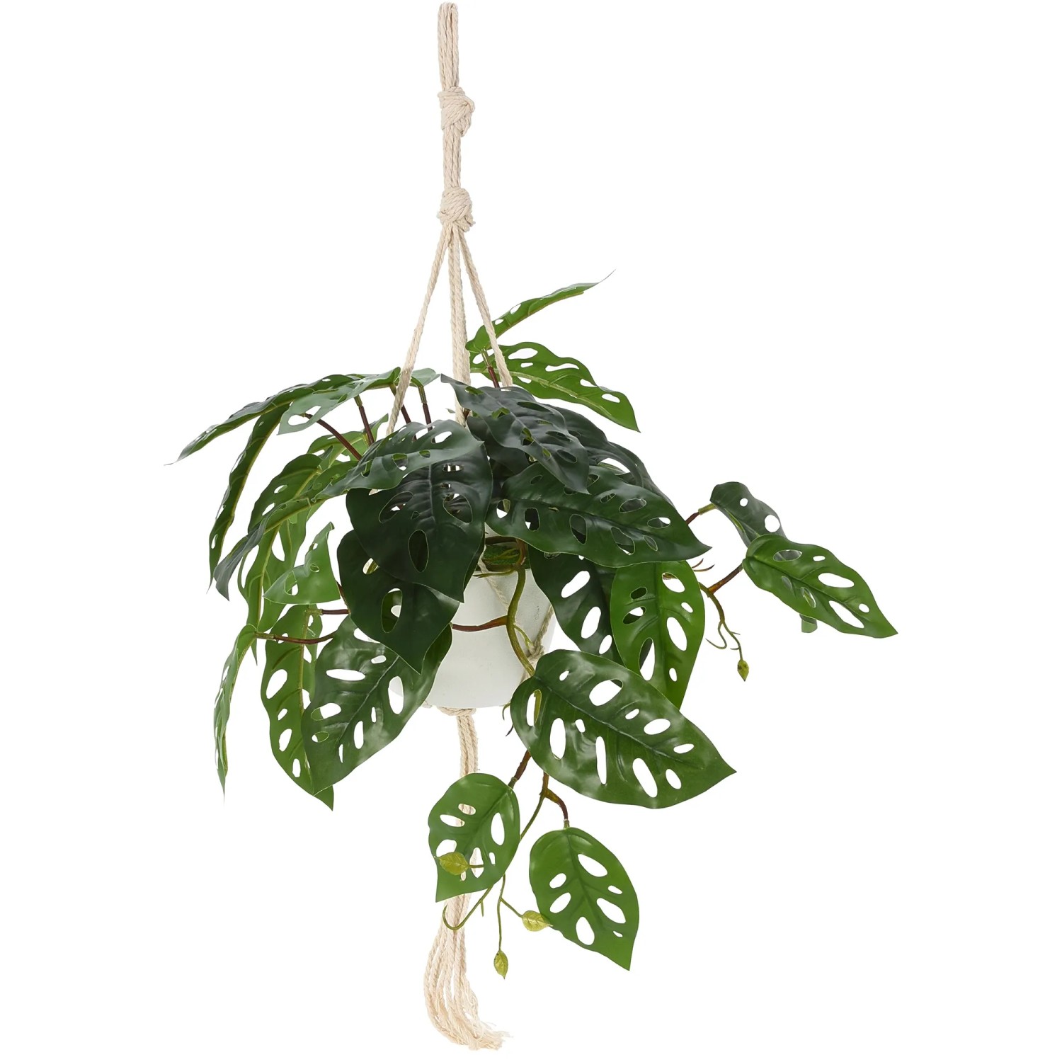 Kunstpflanze PP-Topf mit Seil 28 cm cm Grün