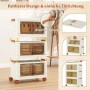 Costway Aufbewahrungsbox mit Deckel 70 L x 3 Stapelboxen Transparent_5