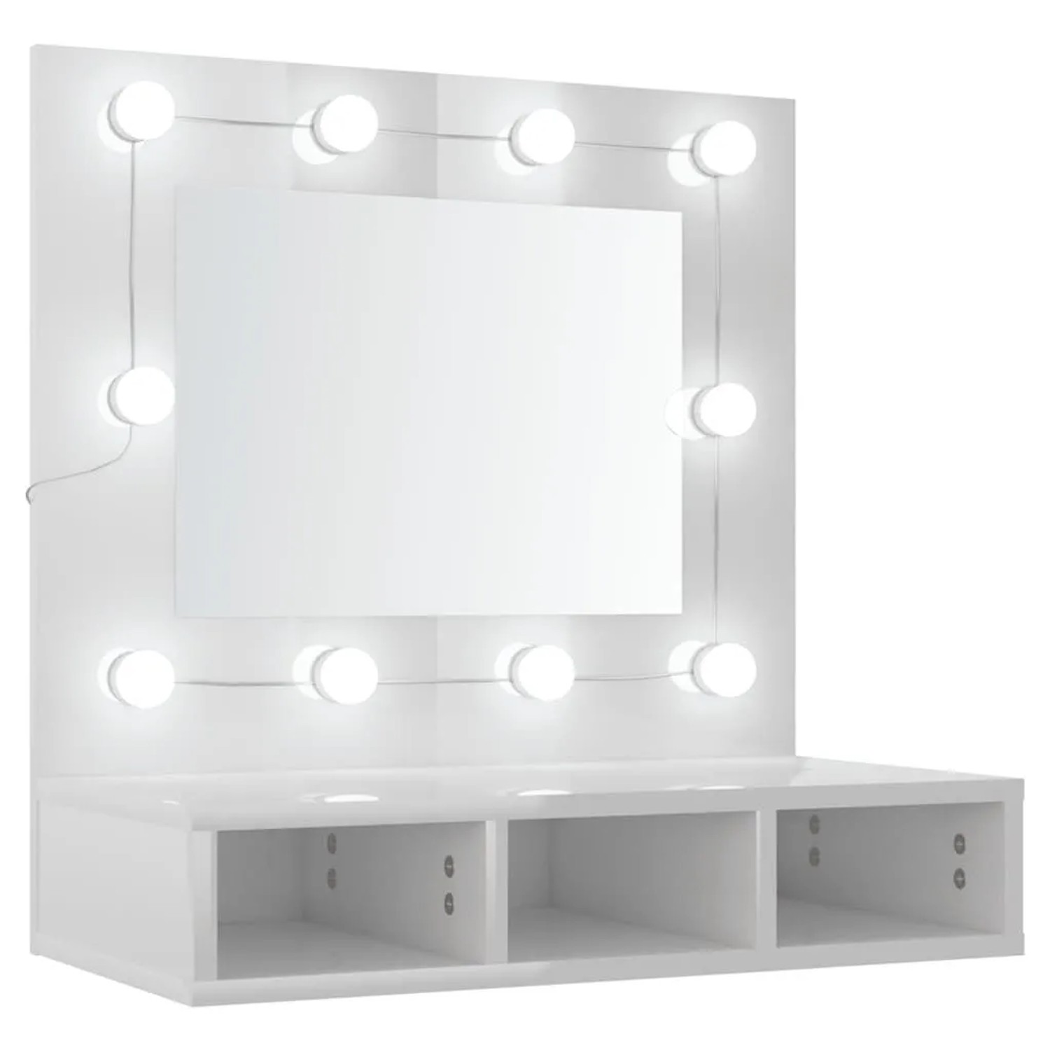 vidaXL Spiegelschrank mit LED Hochglanz-Weiß 60x31,5x62 cm 808888 günstig online kaufen