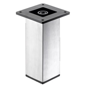 Hettich Möbelfuß, 150mm hoch, Edelstahl-Optik, quadratisch. Ideal für Möbel.