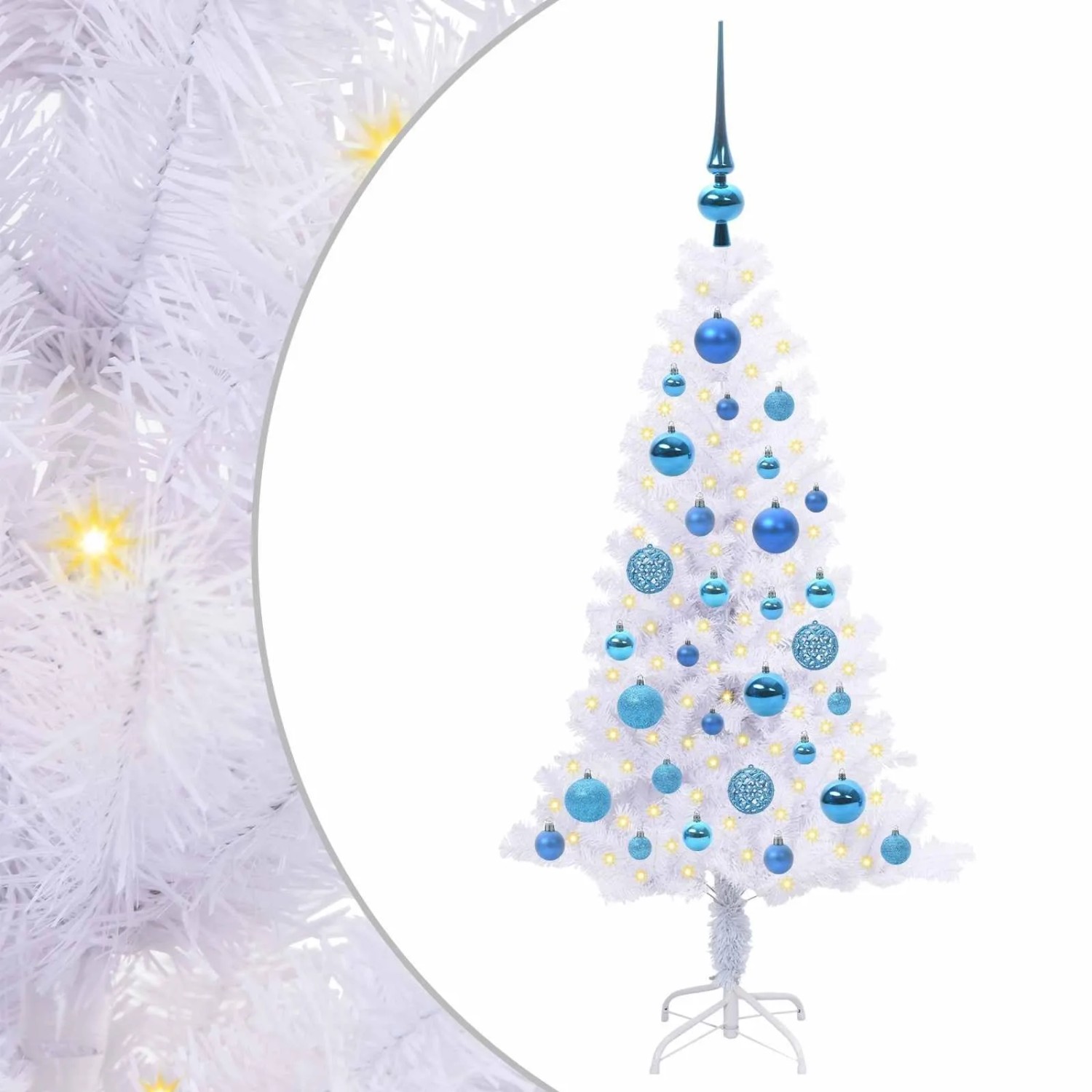 vidaXL Künstlicher Weihnachtsbaum Weiß 120 cm PVC und Stahl 3426646