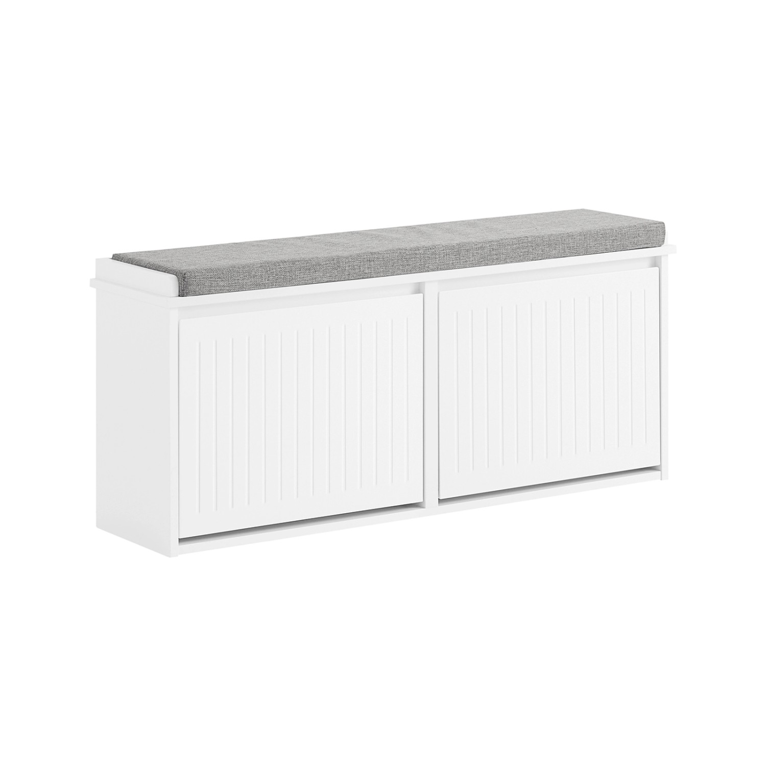 SoBuy Schuhbank Schmal mit 2 Klappen Garderobenbank mit Sitzkissen FSR98-XL günstig online kaufen