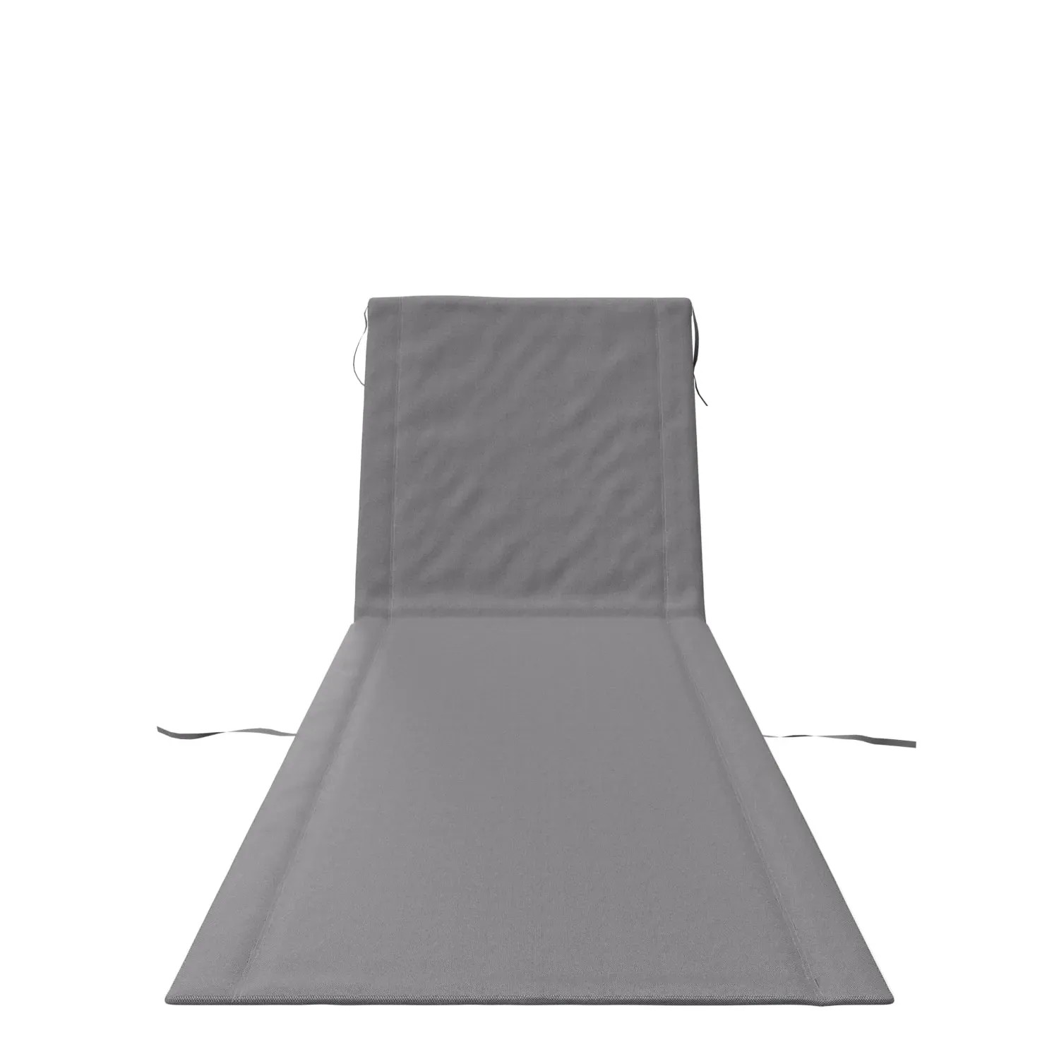 2er Set graue 24MOVE Strandmatte mit Rückenlehne, klappbar und mit Tragegurt.
