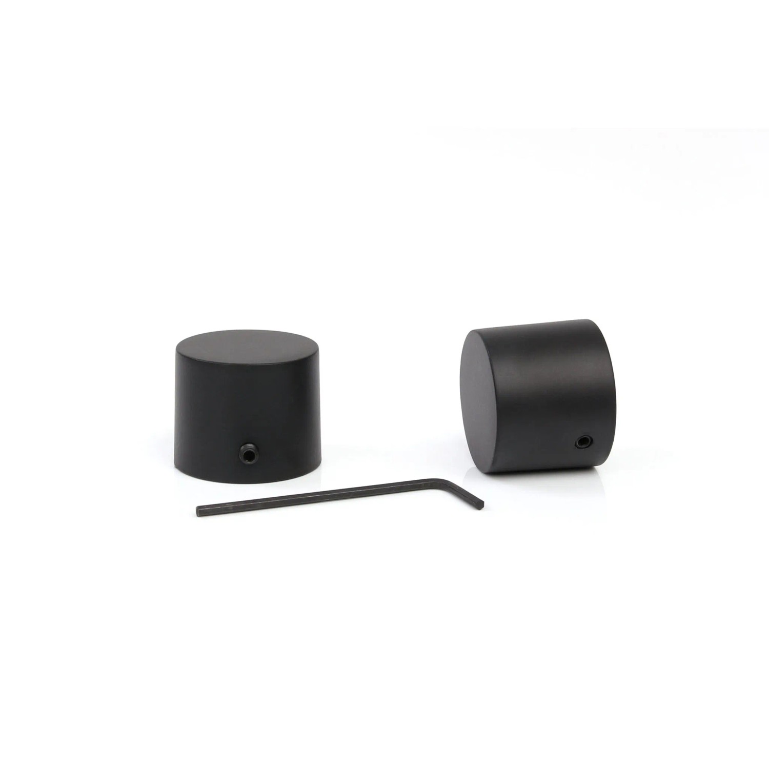 Endstücke und Inbusschlüssel für Deco-Raum Gardinenstange nach Maß, Kappe, Ø 25mm, Schwarz.
