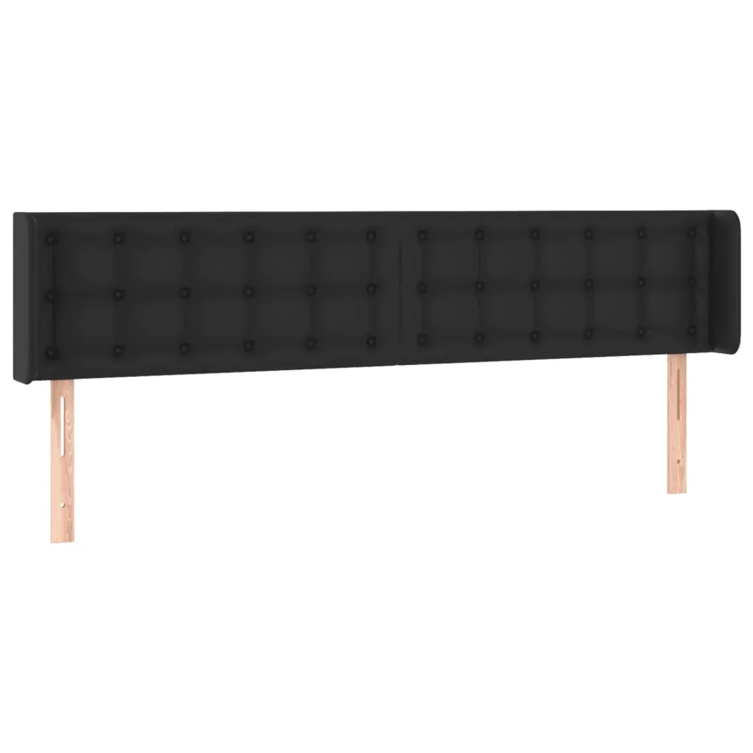 vidaXL LED Kopfteil Schwarz 183x16x78/88 cm Kunstleder 3123338